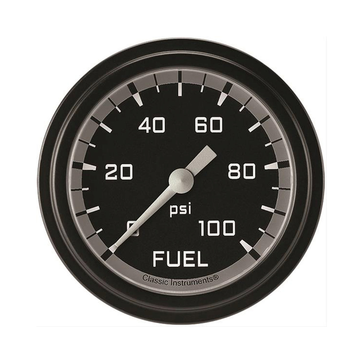 Classic Instruments Autocross Gray 2-5/8" Fuel Pressure Gauge (100 PSI) - AX346GBLF