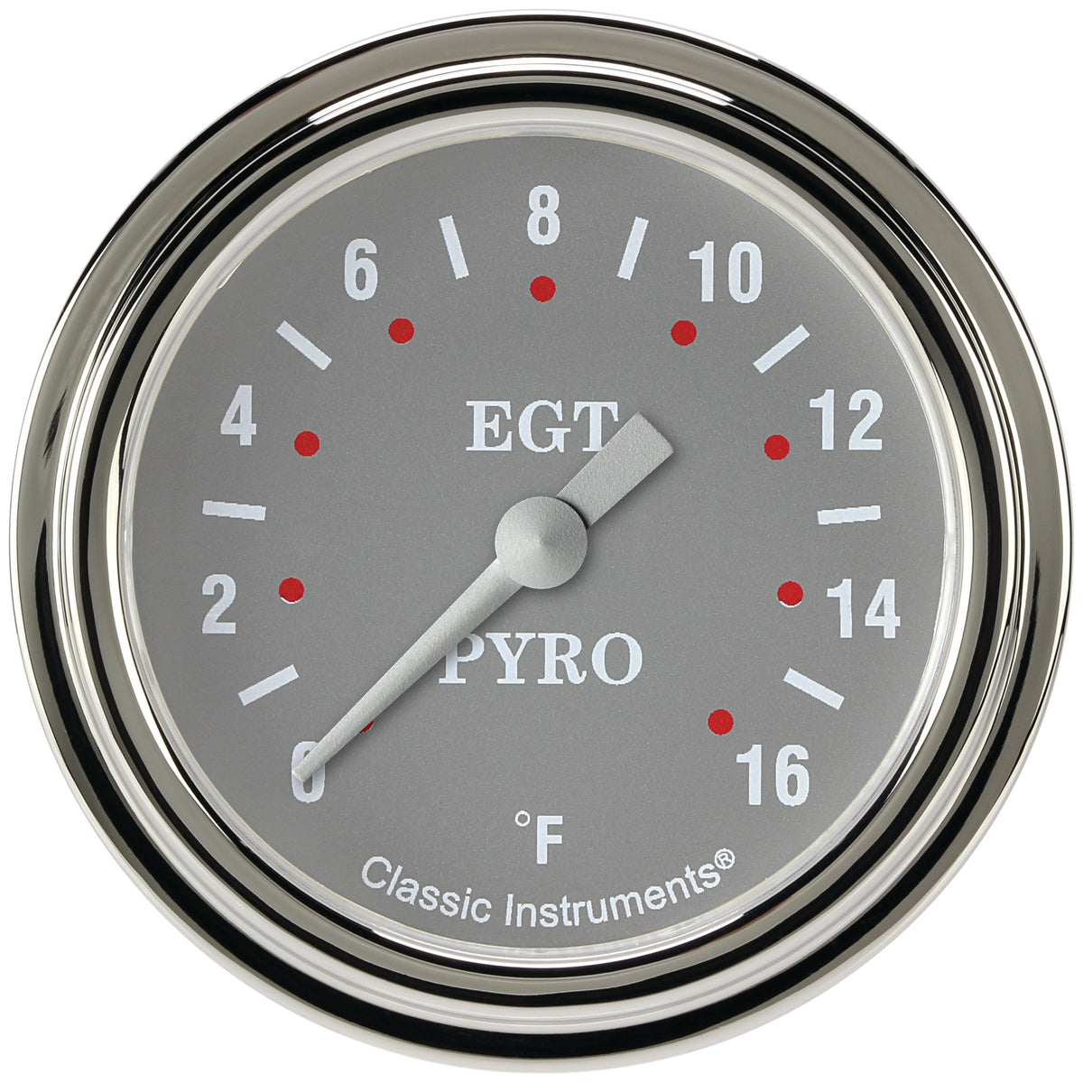 Classic Instruments Silver Gray 2-5/8" Exhaust Gas Tempature Gauge - SG398SLF