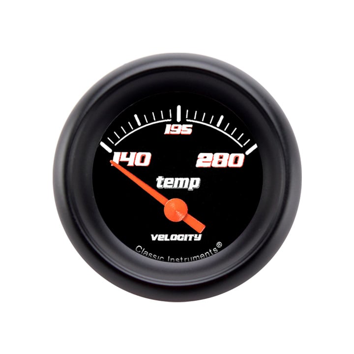 Classic Instruments Velocity Black 2-1/8" Water Temperature Gauge - VS26BBPF