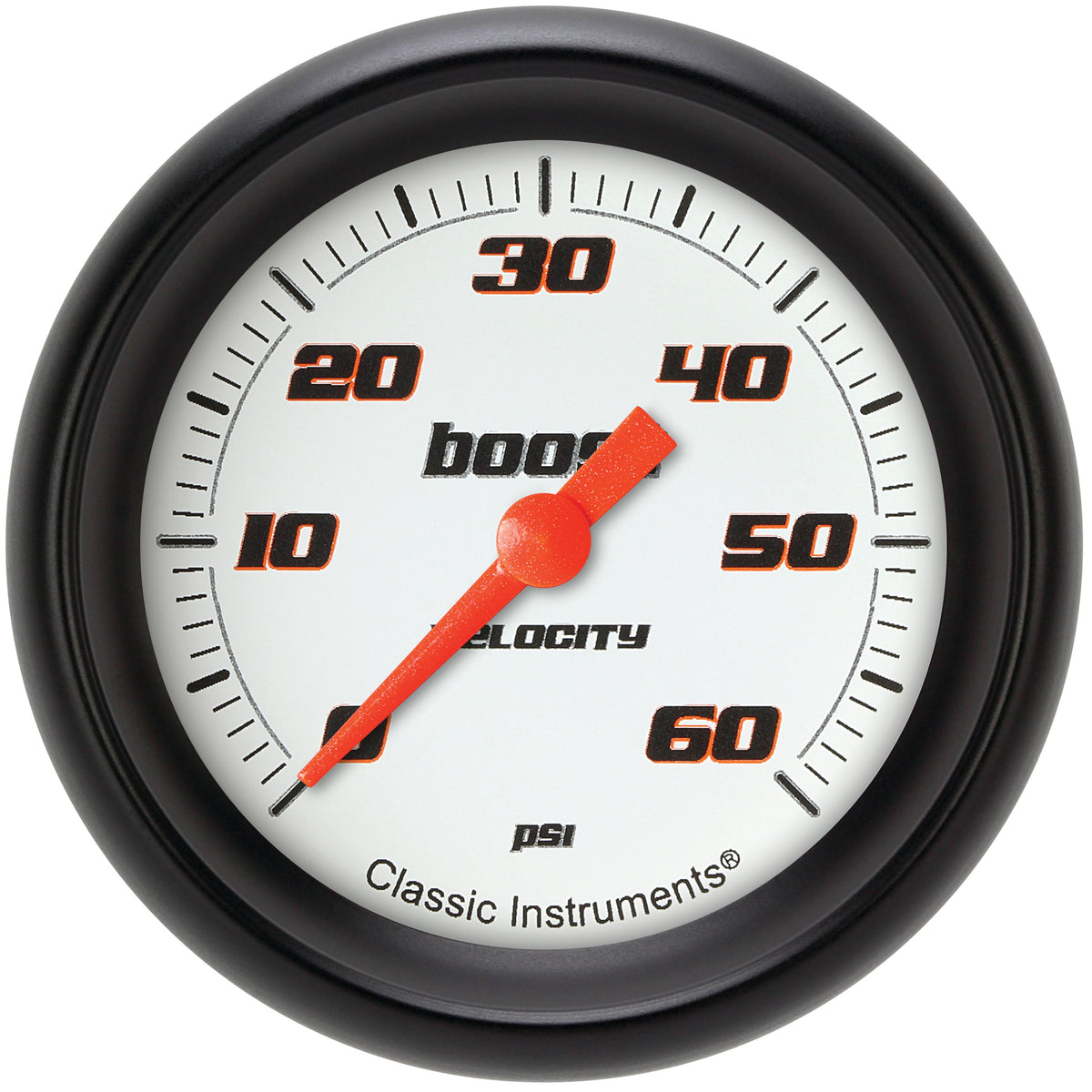 Classic Instruments Velocity White 2-5/8" Boost Gauge (60 PSI) - VS343WBPF