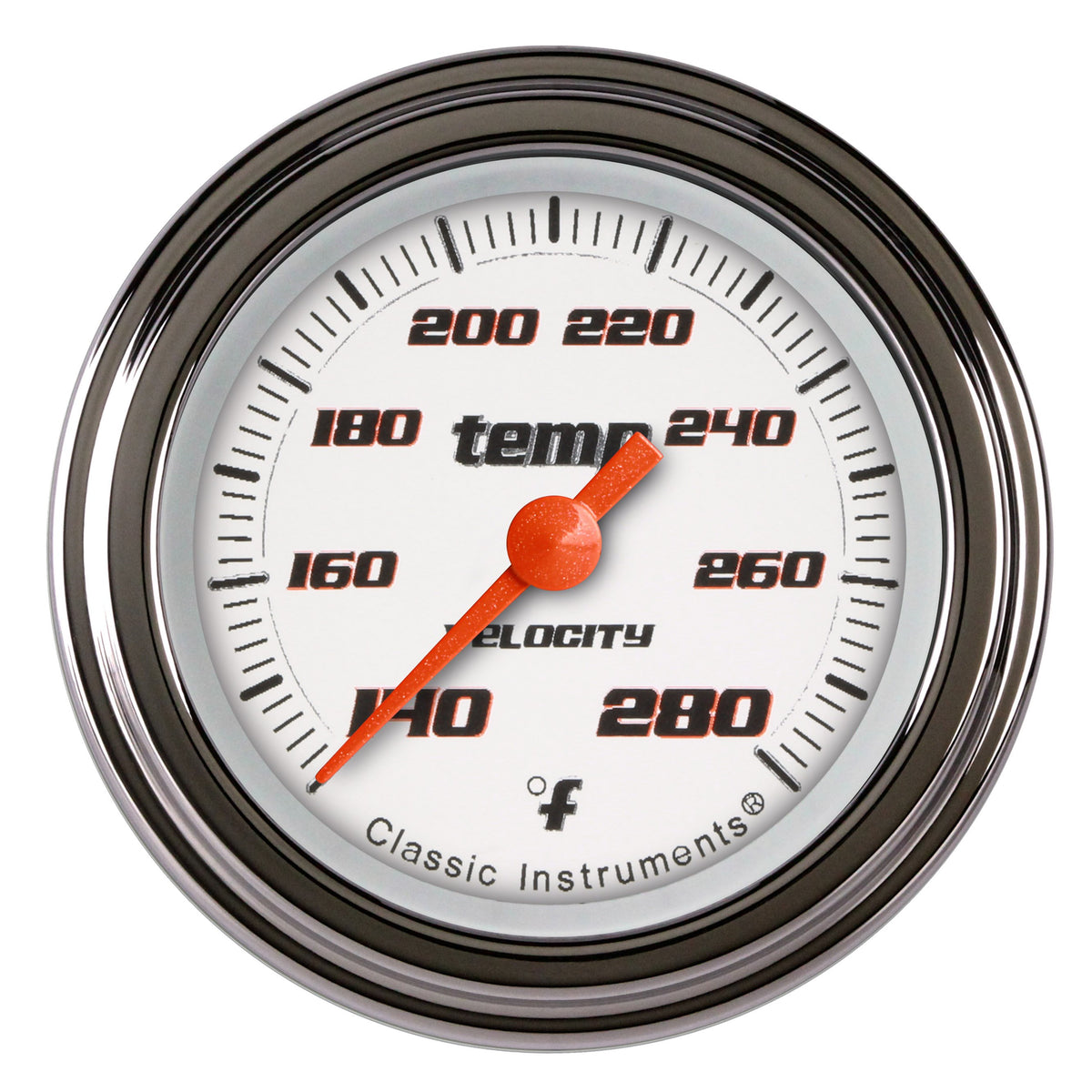 Classic Instruments Velocity White ST 2" & Water Temperature Full Sweep 1/2" Gauge - VS126WSLF-08