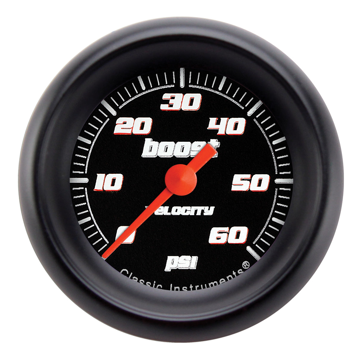 Classic Instruments Velocity Black 2-1/8"  Boost Electric Gauge (60 PSI) - VS143BBPF