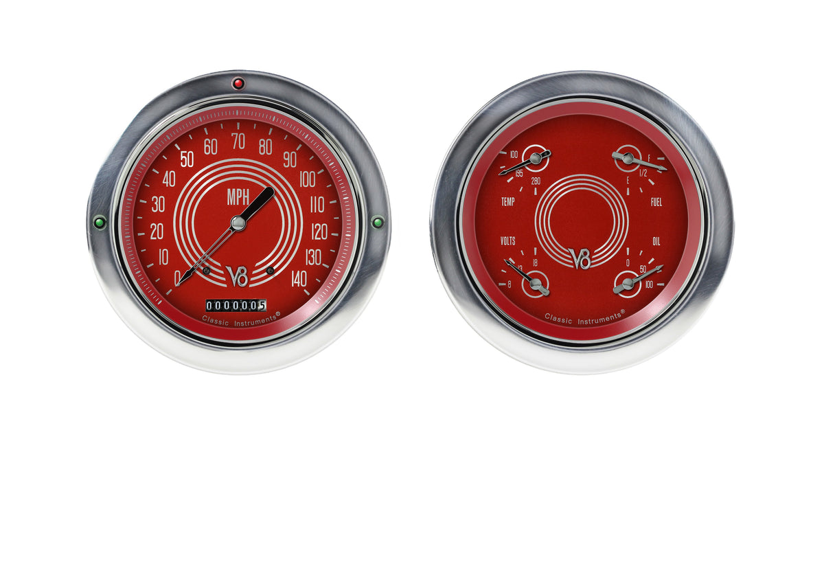 Classic Instruments 1954-55 V8 Rs Chevy Truck 5" Speed/Quad-LS - CT54V8RS52-LS
