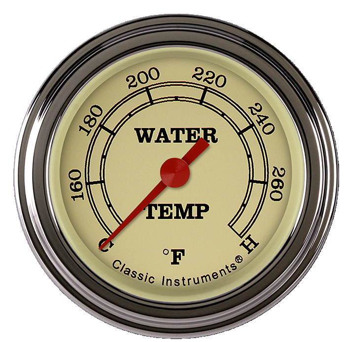 Classic Instruments Vintage 2-1/8" Full Sweep Water Temperature Gauge - VT126SLF-02
