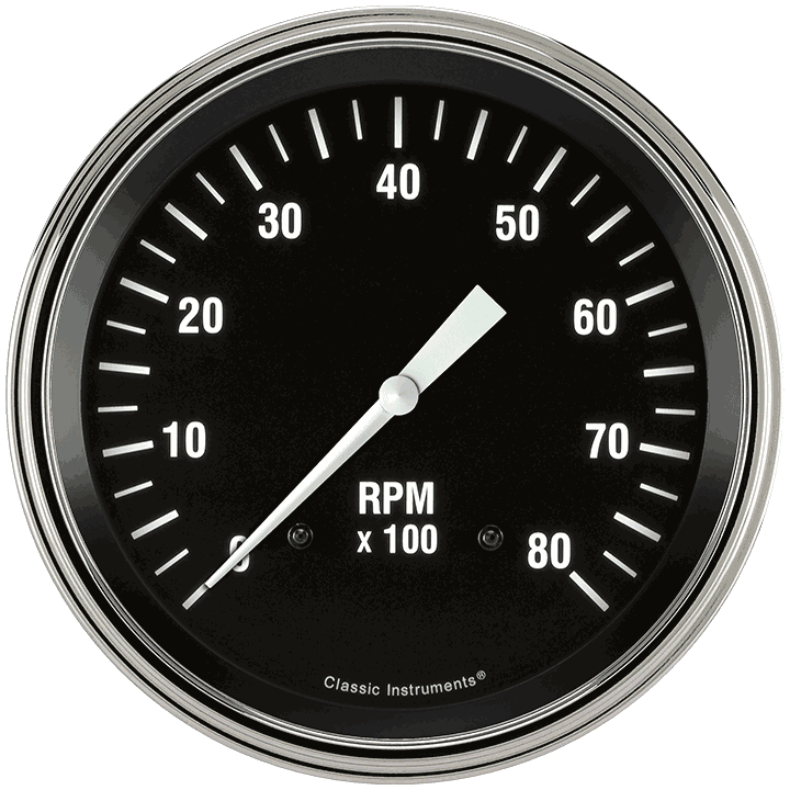 Classic Instruments Hot Rod 5" Tachometer Gauge (8000 RPM) - HR71SLC