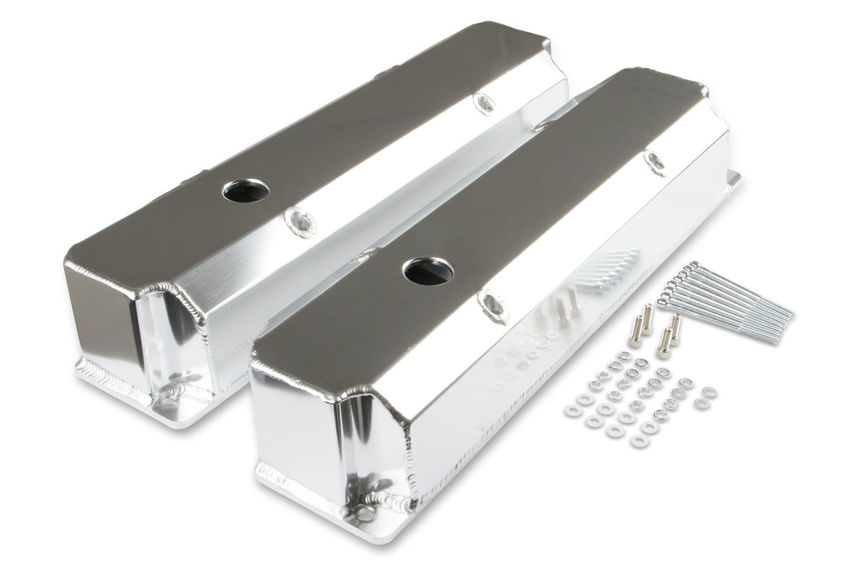 Mr. Gasket Fabricated Aluminum Valve Covers - Silver Finish - 6864G