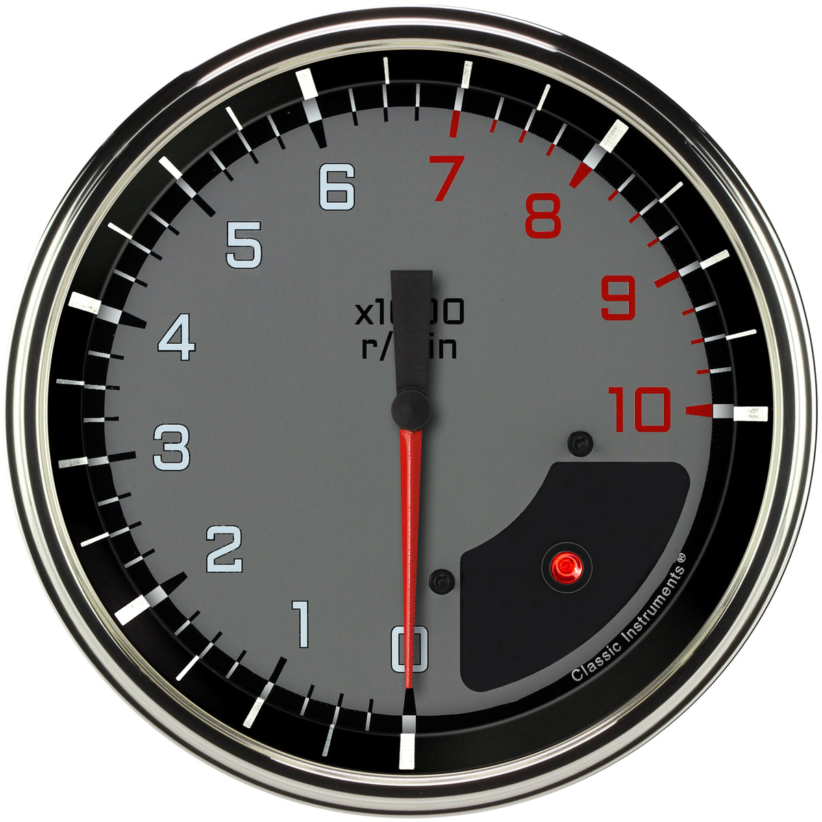 Classic Instruments Autocross Gray 5" Tachometer Gauge (10K) - AX71GSLF