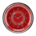 Classic Instruments V8 Red Steelie 3-3/8" Clock - V8RS93SHC