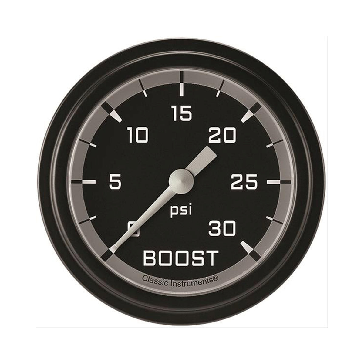 Classic Instruments Autocross Gray 2-5/8" Boost Gauge (30 PSI) - AX342GBLF