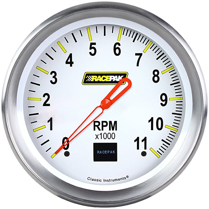 Classic Instruments Racepak 4-5/8" Tach White - 250-CI-071WA