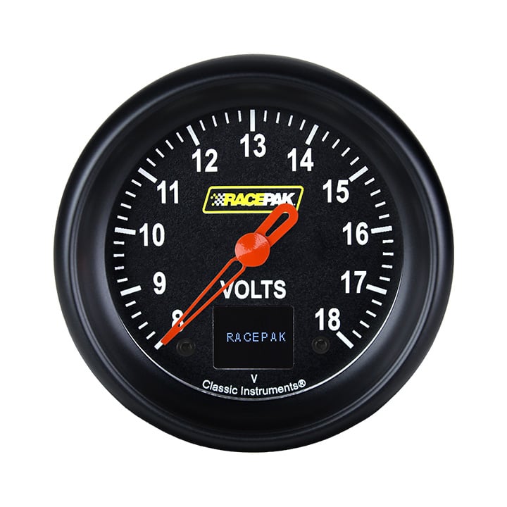 Classic Instruments Racepak 2-5/8" Volt - Battery Direct Black - 250-CI-331BB