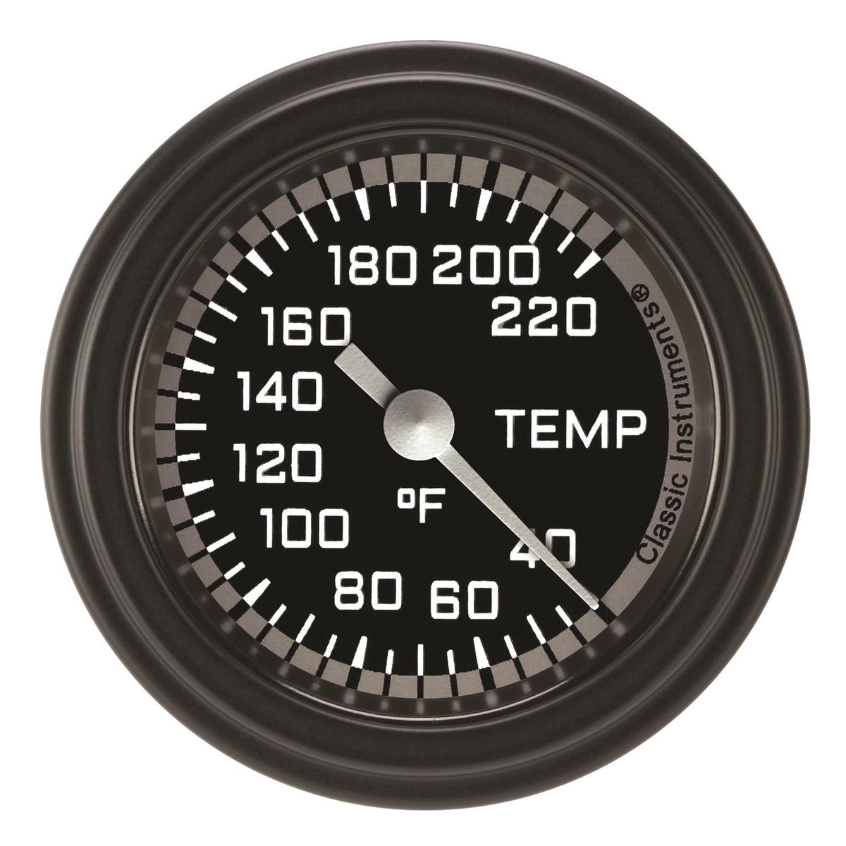 Classic Instruments Autocross Gray 2-1/8" Stock Eliminator Tempature Gauge - AX129GBLF