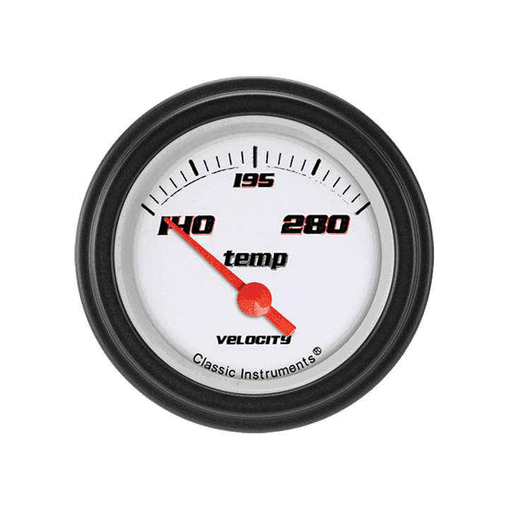 Classic Instruments Velocity White 2-1/8" Water Temperature Gauge - VS26WBLF