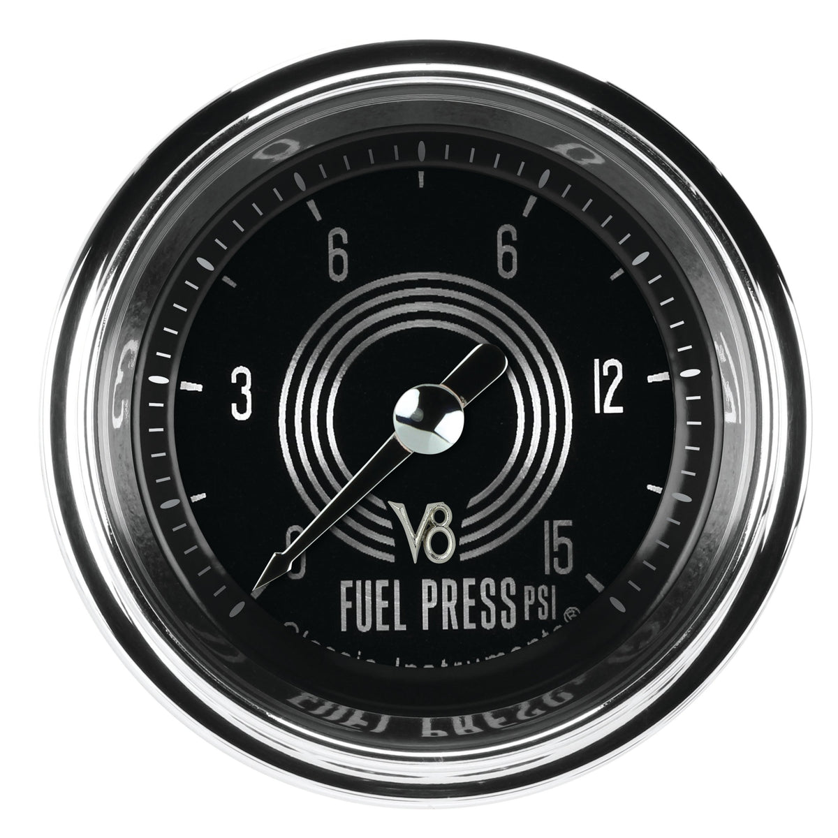 Classic Instruments V8 Speedster 2-1/8" Fuel Pressure Gauge (15 PSI) - V8SR145SHC