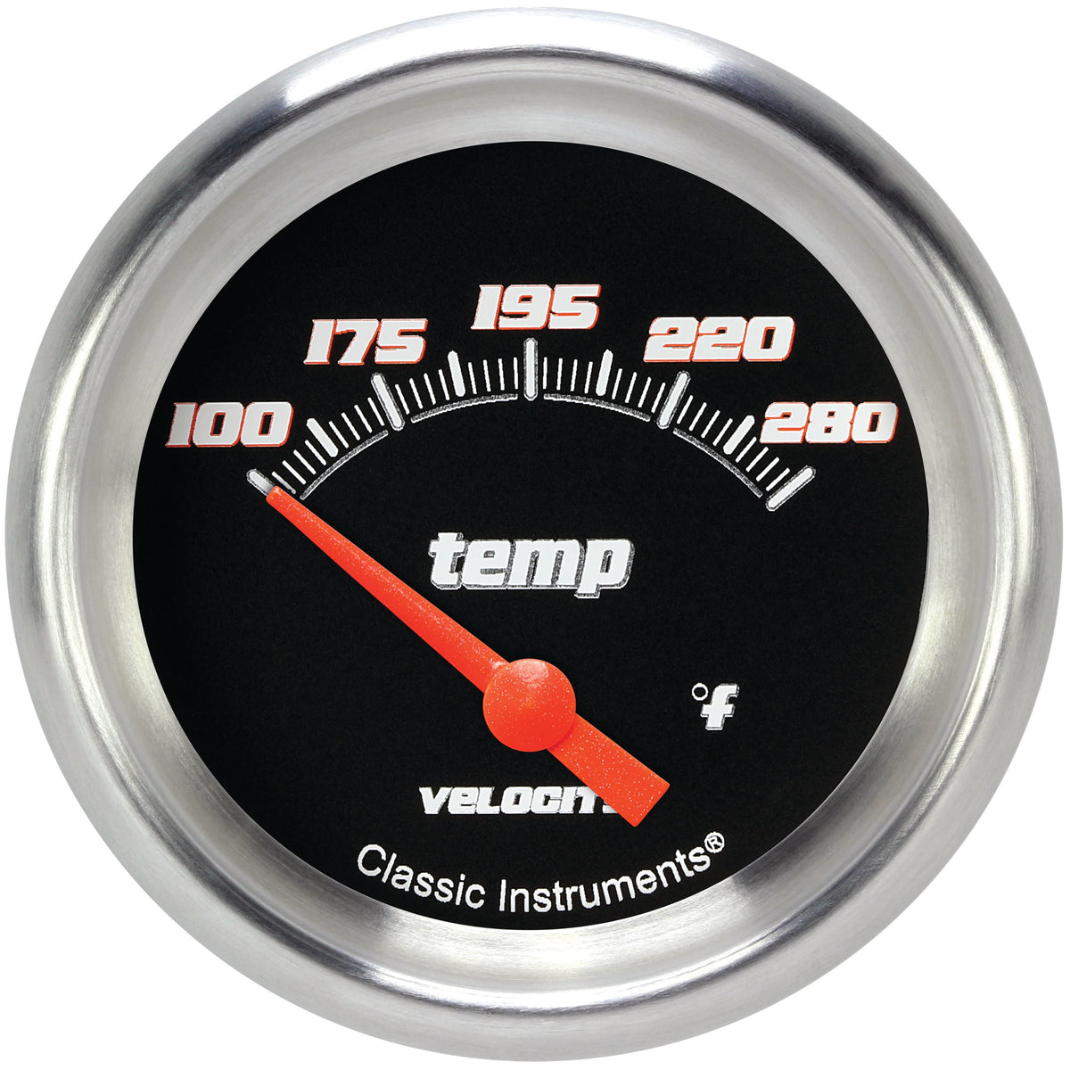 Classic Instruments Velocity Black 2-5/8" Short Sweep Water Temp Gauge - VS226BAPF-02