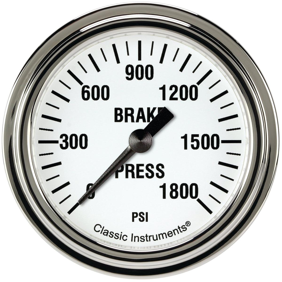 Classic Instruments White Hot 2-5/8" Brake Pressure Gauge - WH367SLF