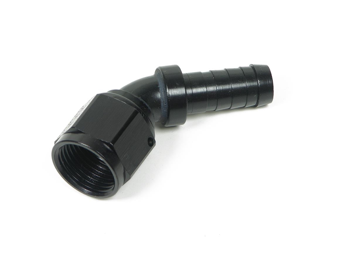 Earl’s Auto-Crimp Hose End - 45 Degree - Size -12 - Black - AT704612ERL