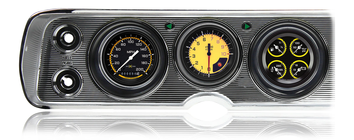 Classic Instruments AutoCross Yellow 1964-65 Chevelle Package - CV64AXY
