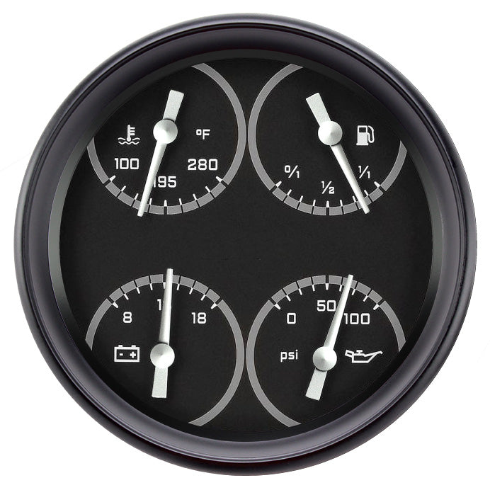 Classic Instruments Autocross Gray 5" Quad Gauge (0-30 Ohm) - AX31GBPF