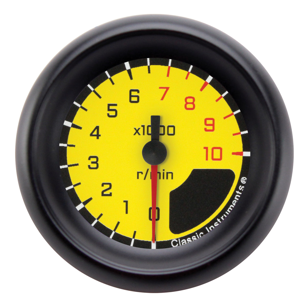 Classic Instruments Autocross Yellow 2-1/8" Tachometer Gauge - AX183YBPF