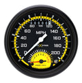 Classic Instruments AutoCross Yellow 3-3/8" Ultimate Speedometer Gauge - AX20YBPF