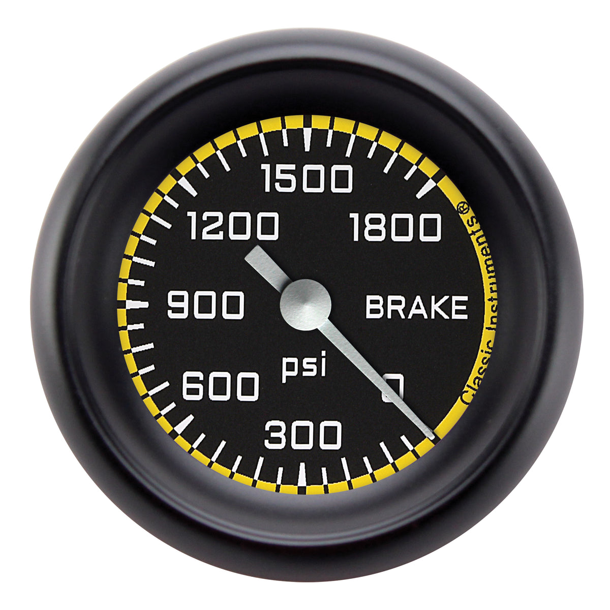 Classic Instruments Autocross Yellow 2-1/8" Brake Pressure Gauge - AX167YBPF