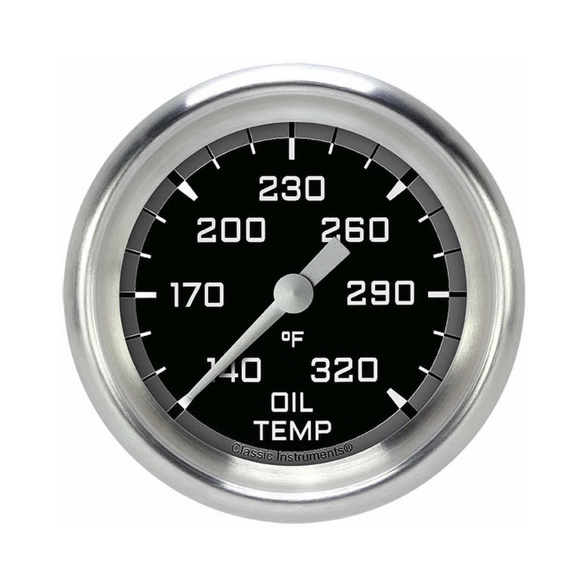 Classic Instruments Autocross Gray 2-5/8" Oil Temperature Gauge - AX328GAPF