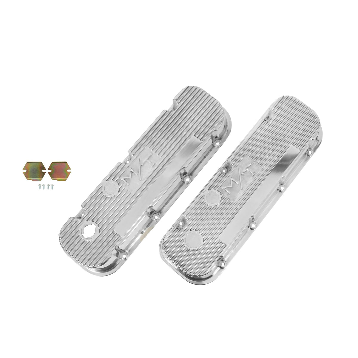 Holley M/T Valve Covers - Vintage Style - Finned - BBC - Polished - 241-84