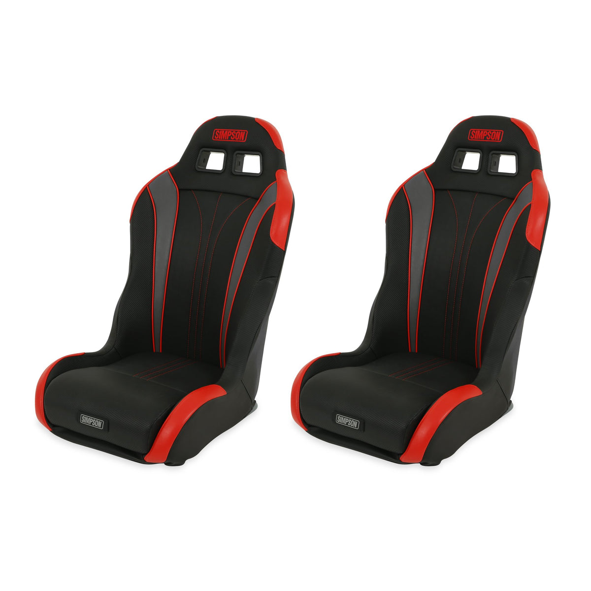 Simpson Vortex II Off-Road Suspension Seats Black/Red PAIR - S104-306-2