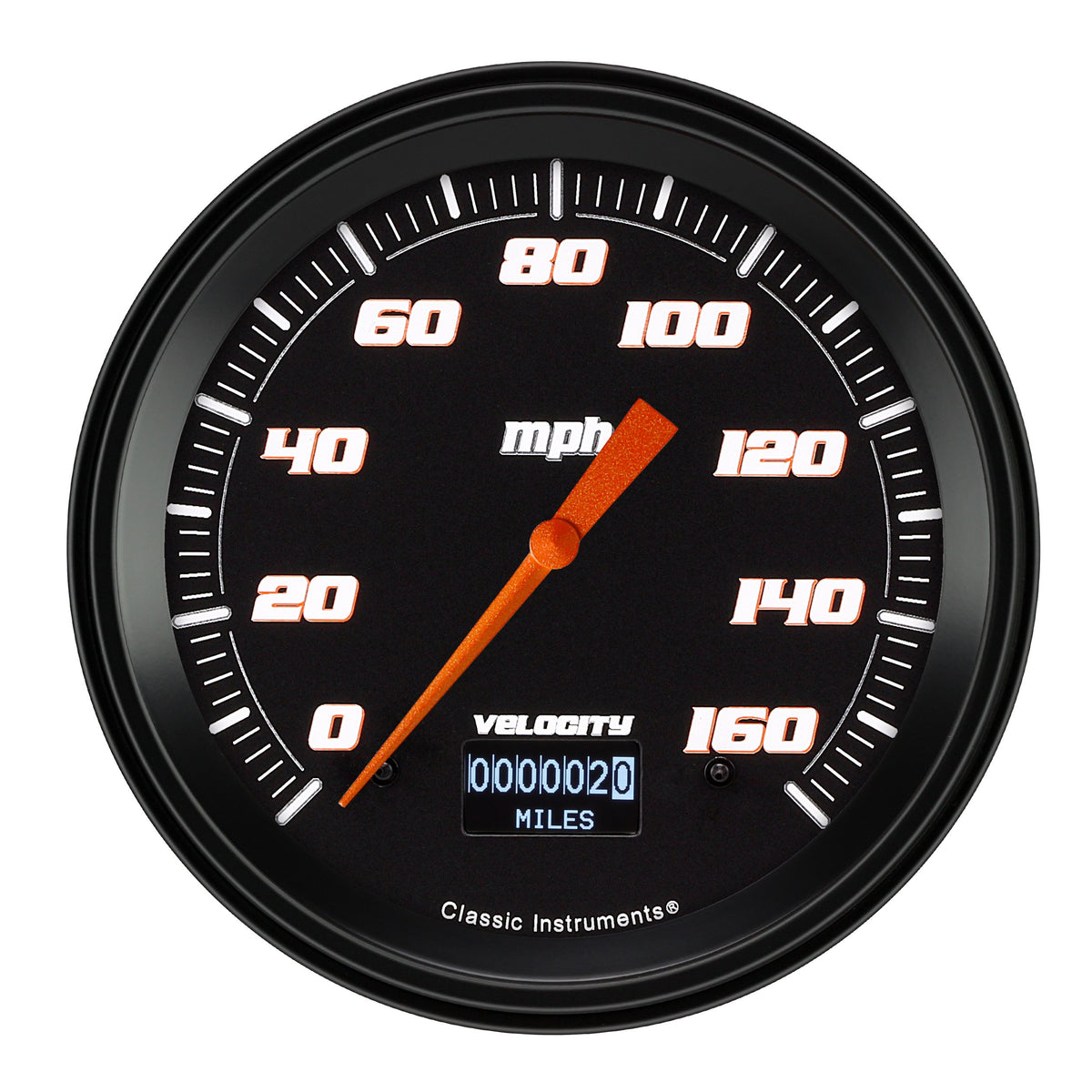 Classic Instruments Velocity Black 4-5/8" Speedometer Gauge w/ Info Screen - VS56DBBLF