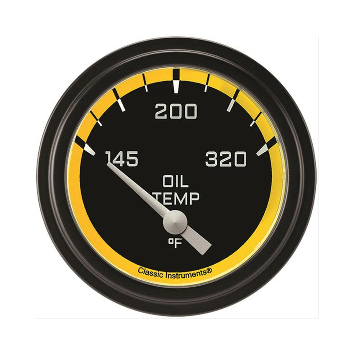 Classic Instruments Autocross Yellow 2-5/8" Oil Temperature Gauge - AX228YBLF