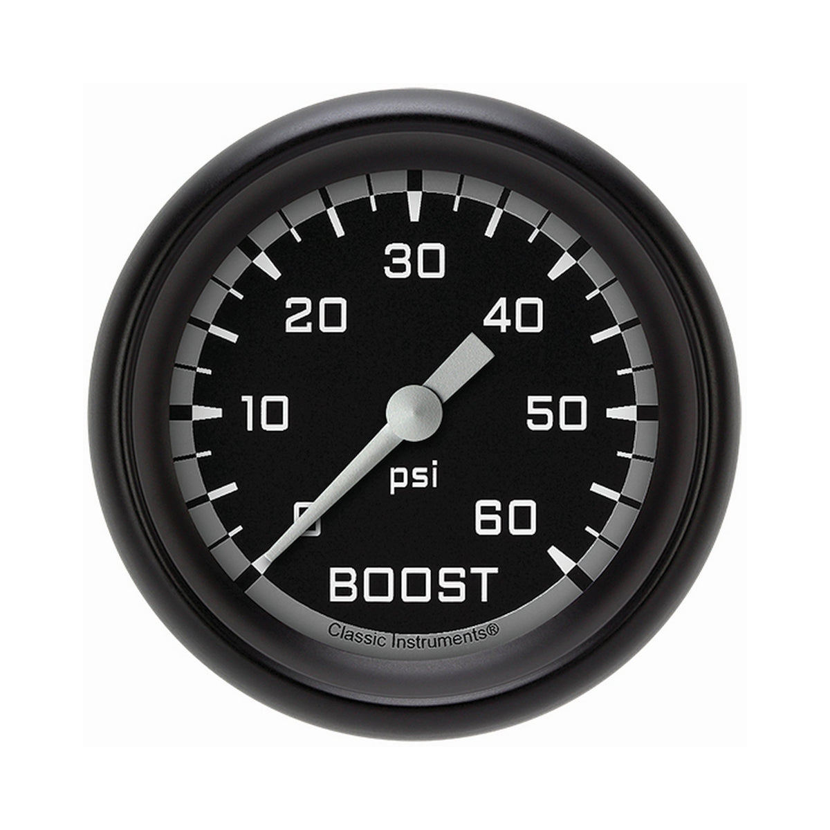 Classic Instruments Autocross Gray 2-5/8" Boost Gauge (60 PSI) - AX343GBPF