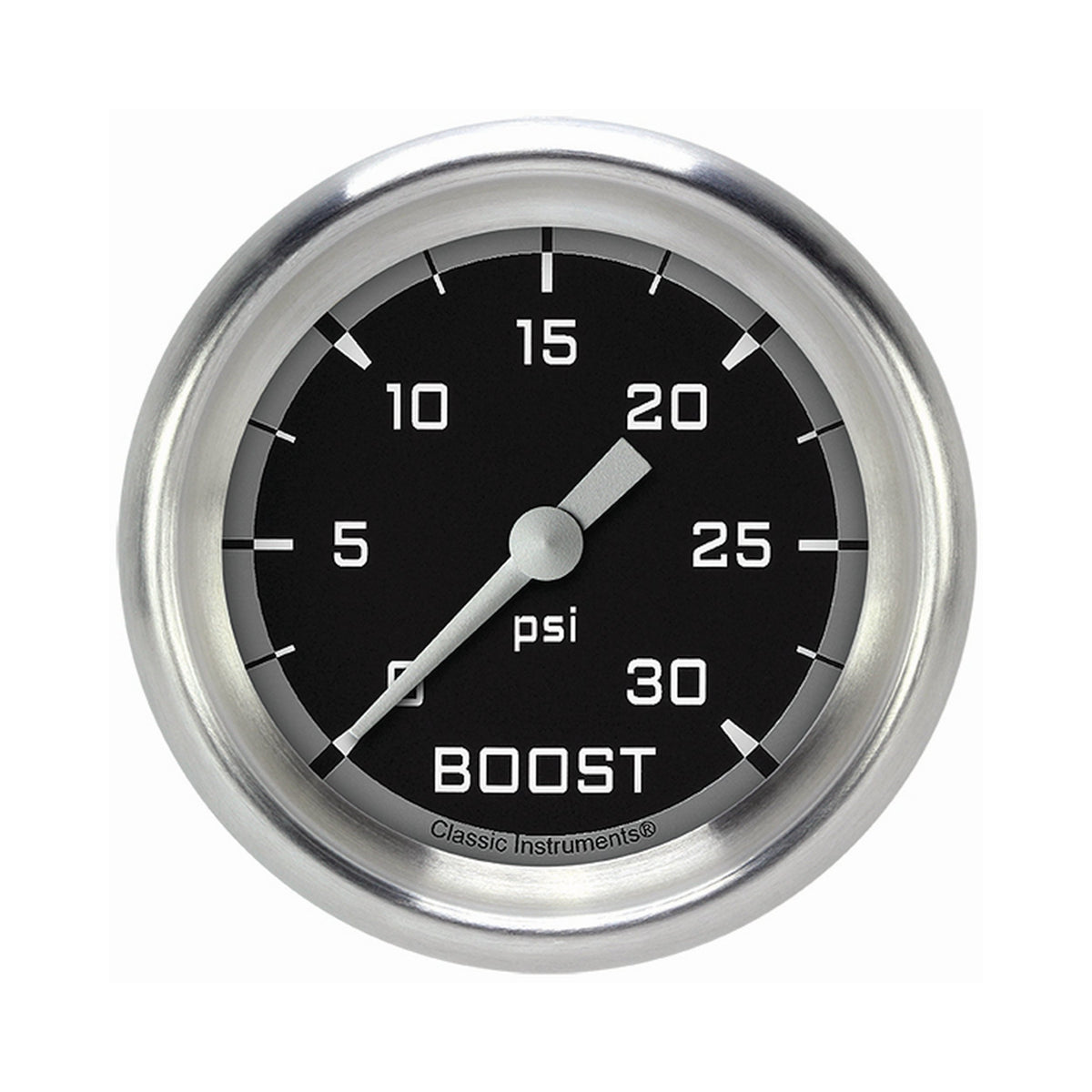 Classic Instruments Autocross Gray 2-5/8" Boost Gauge (30 PSI) - AX342GAPF