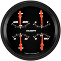 Classic Instruments Velocity Black 5" Quad Gauge (240-33 Ohm) - VS75BBLC