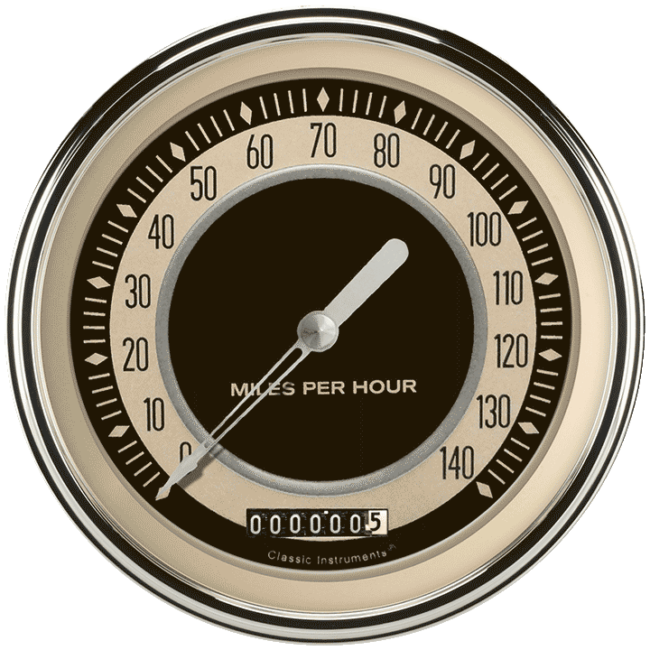Classic Instruments Nostalgia VT 5" Speedometer Gauge (140 MPH) - NT56SLF