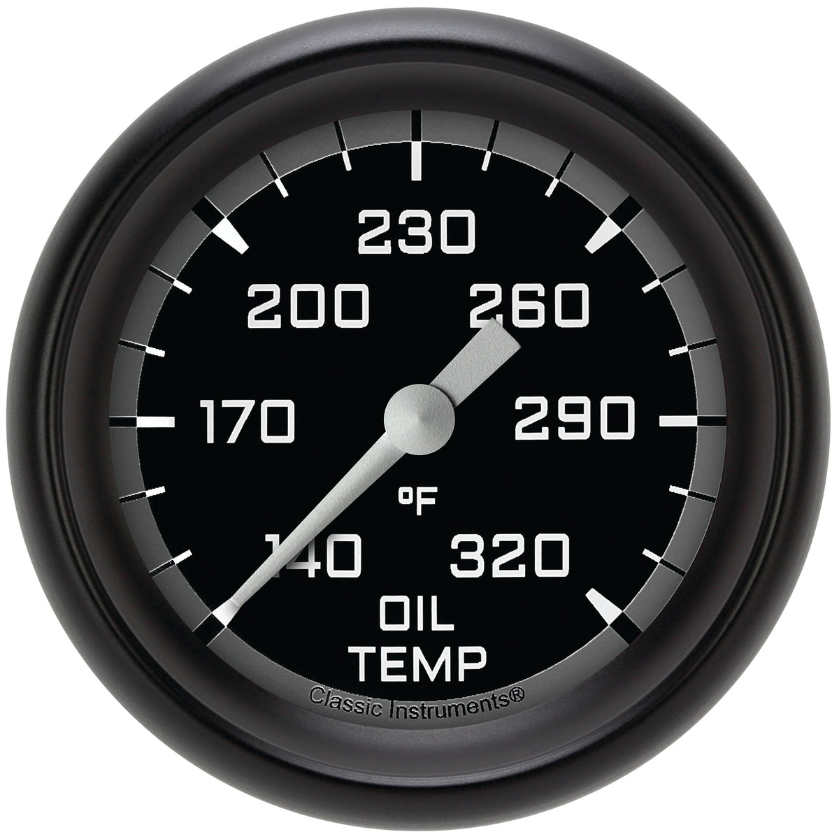 Classic Instruments Autocross Gray 2-5/8" Oil Temperature Gauge - AX328GBLF