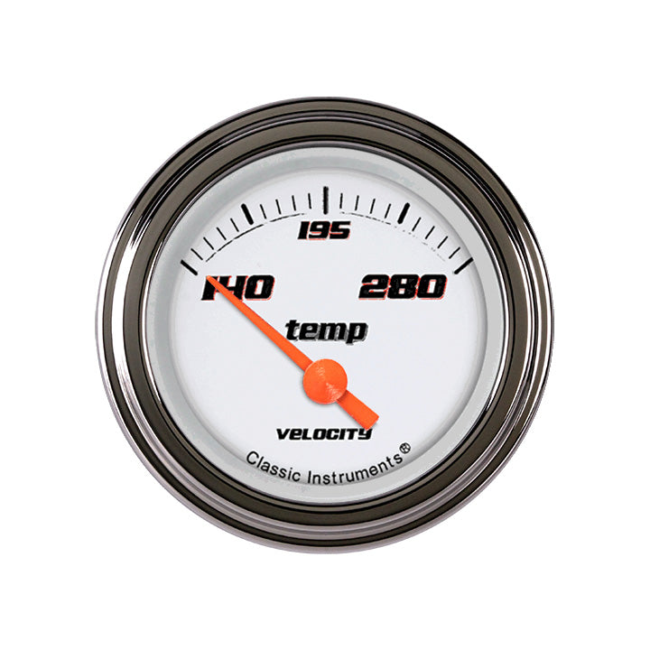Classic Instruments Velocity White 2-1/8" Water Temperature Gauge - VS26WSLC