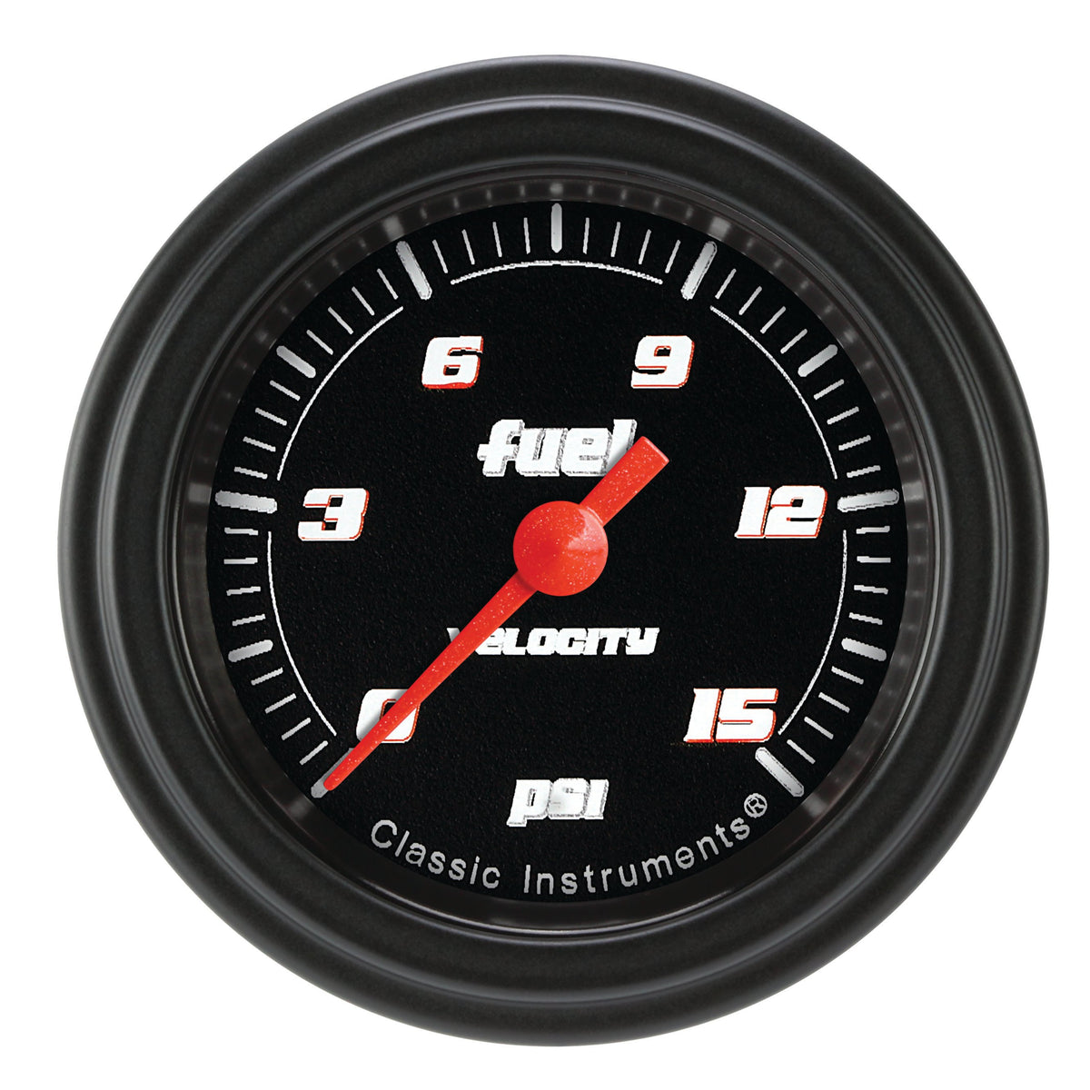 Classic Instruments Velocity Black 2-1/8" Fuel Pressure Gauge (15 PSI) - VS145BBLF