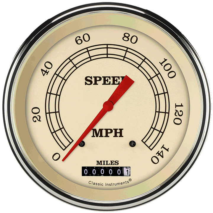 Classic Instruments Vintage 4-5/8" Speedometer Gauge - VT56SLF