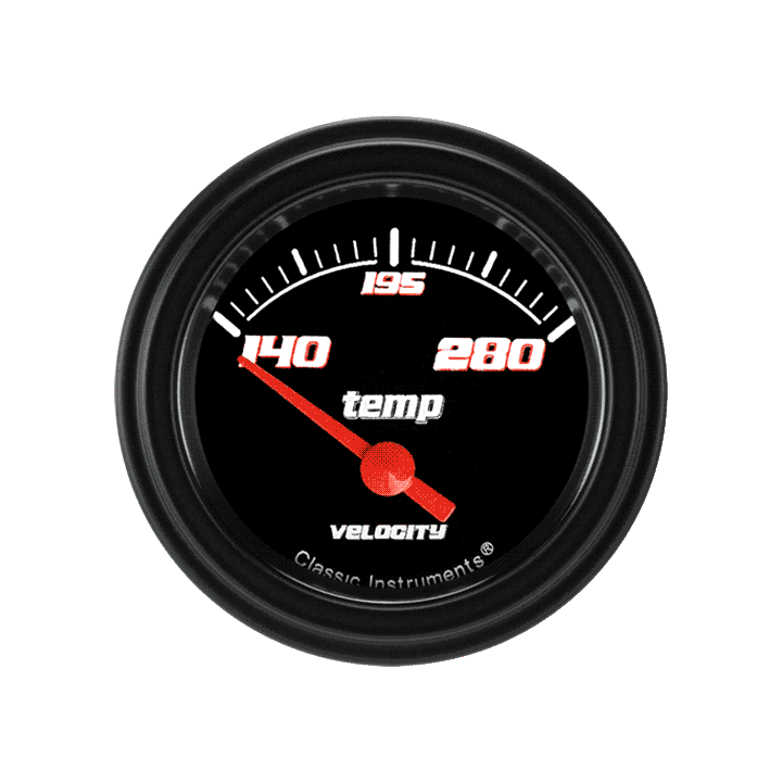 Classic Instruments Velocity Black 2-1/8" Water Temperature Gauge - VS26BBLF