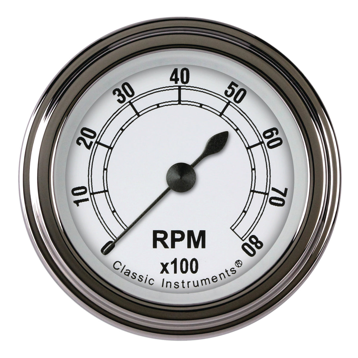 Classic Instruments Classic White 2-1/8" Tachometer Gauge - CW183SLF
