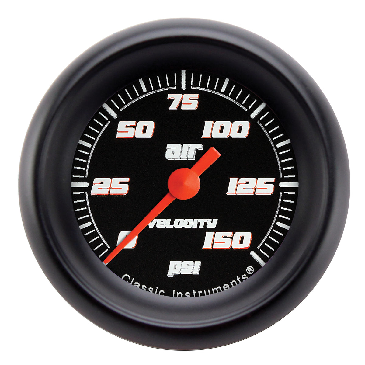 Classic Instruments Velocity Black 2-1/8"  Air Pressure Electric Gauge (150 PSI) - VS118BBPF