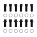 Mr. Gasket Header Bolts - 3/8-16 x 3/4 Inch Mini Hex Head - Black Oxide - 3409