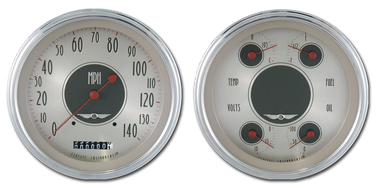 Classic Instruments 1947-53 Chevy Truck American Nickel Speedo & Quad Gauge Set - CT47AN52-LS
