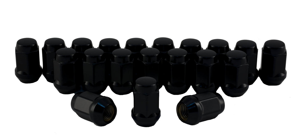 Rocket Racing Wheels 7/16 Black Bulge Acorn Lug Nuts, 3/4 Hex, 20PC - C1702B-SET