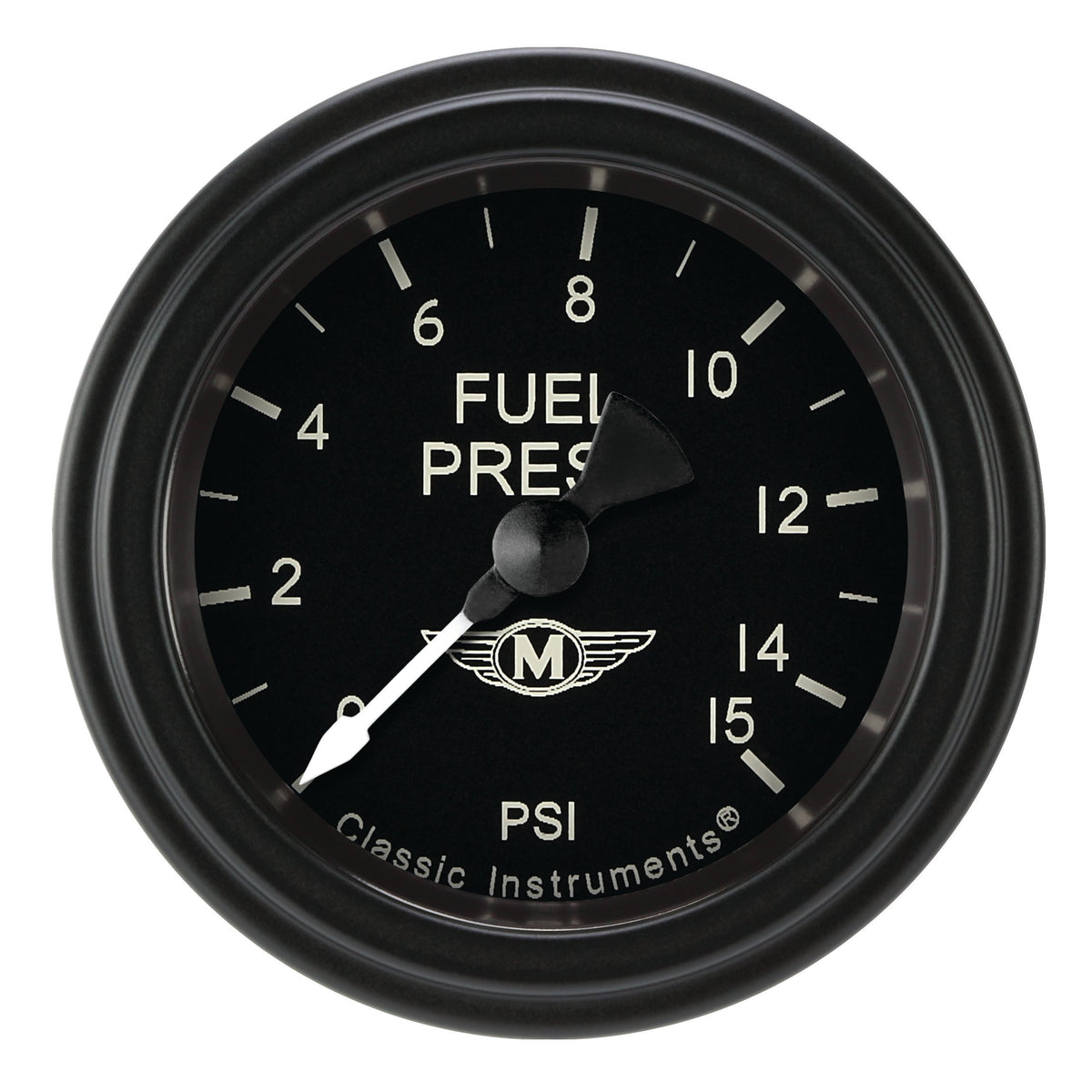 Classic Instruments Moal Bomber 2-1/8" Fuel Pressure Gauge (15 PSI) - MA145BLF