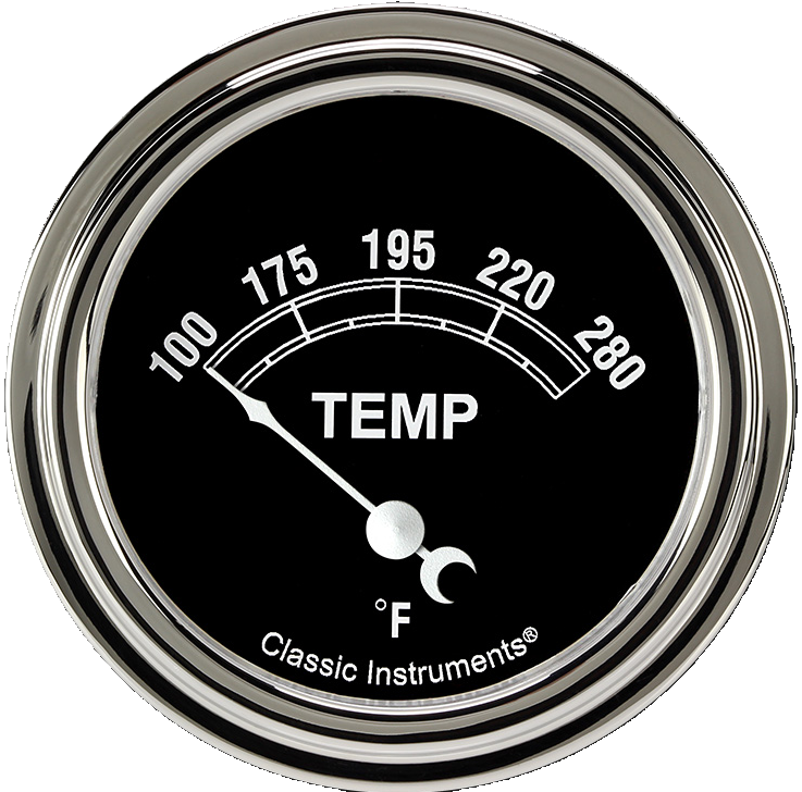 Classic Instruments Traditional 2-5/8" Short Sweep Water Temperature Gauge - TR226SLF-02