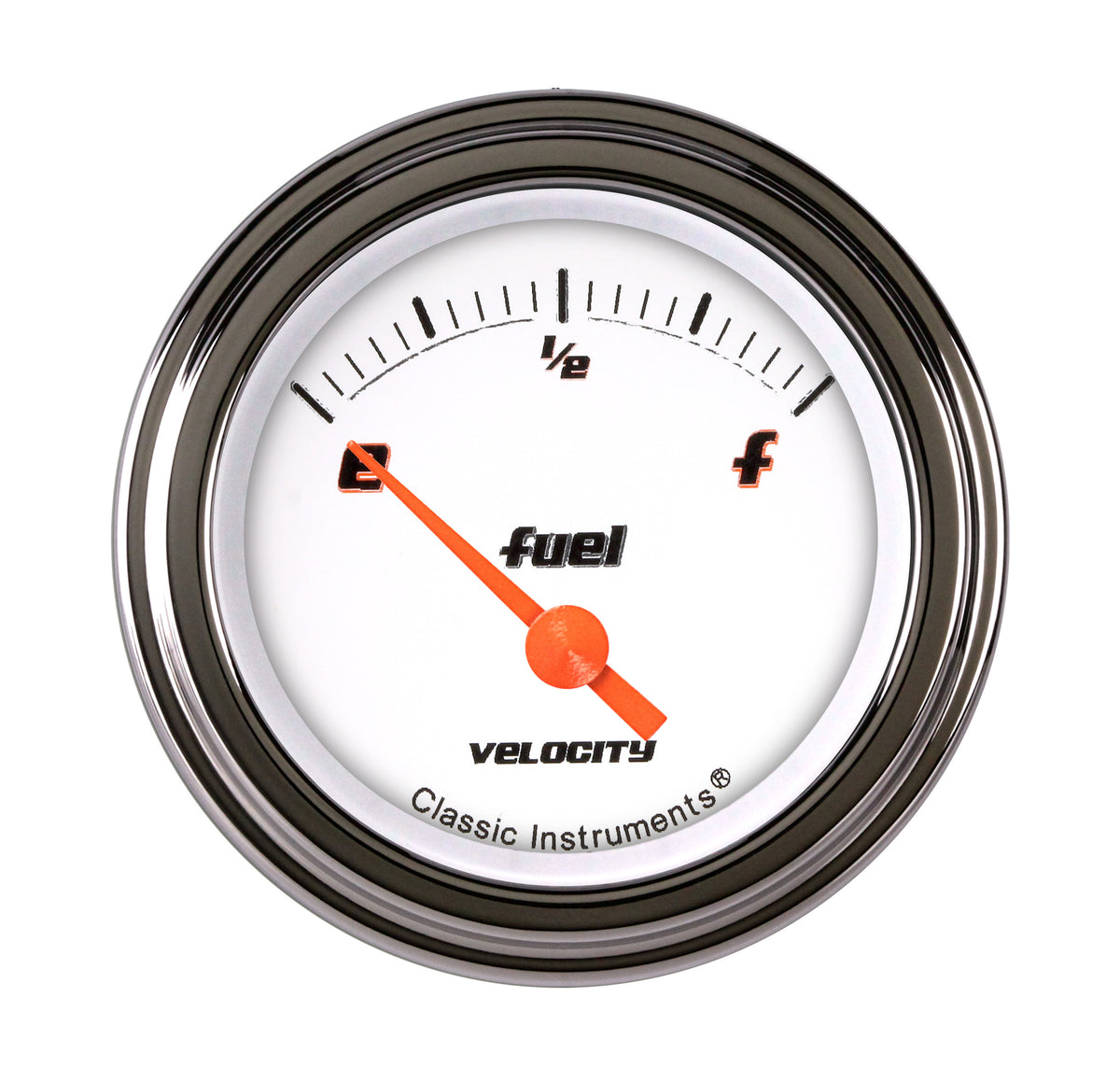Classic Instruments Velocity White 2-1/8" Fuel Level Gauge (0-30 Ohm) - VS14WSLF
