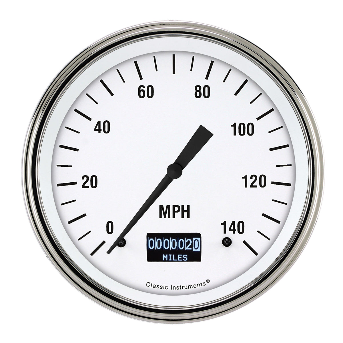 Classic Instruments White Hot 4-5/8" Speedometer Gauge with Information Screen - WH56DSLF