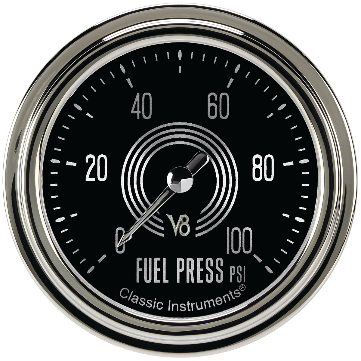 Classic Instruments V8 Speedster 2-5/8" Fuel Pressure Gauge (100 PSI) - V8SR346SLC